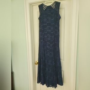 R & M Illusion Dress. Shoulder high V neck. Sleeveless